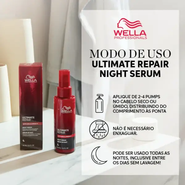 Wella Professionals Ultimate Repair Night Serum - Sérum Capilar Noturno 95ml - Imagem 4